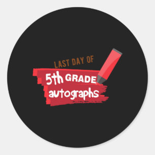 Dag van de school Handtekening Elementair 5e klas  Ronde Sticker