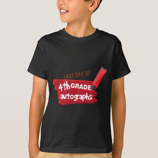 Dag van de school Handtekening Elementaire 4e klas T-shirt (Voorkant)