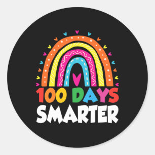 Dag van de School Ideeën Leraar 100 Dagen Slimmer  Ronde Sticker