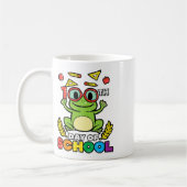 Dag van de school kikker 100 dagen slimmer leraar  koffiemok (Links)