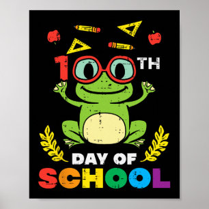 Dag van de school kikker 100 dagen slimmer leraar poster