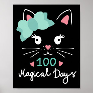 Dag van de School Kitty Cat 100 Magische Dagen Ler Poster