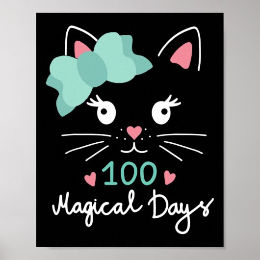 Dag van de School Kitty Cat 100 Magische Dagen Ler Poster (Voorkant)