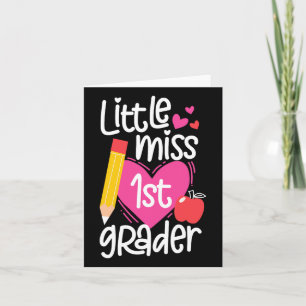 Dag van de School Kleine Miss 1e Grader Meisjes Kaart