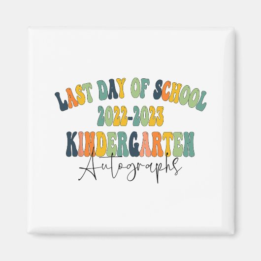 Dag van de School Kleuterschool Handtekeningen 202 Magneet (Voorkant)