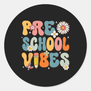 Dag van de school kleuterschool vibes terug naar s ronde sticker