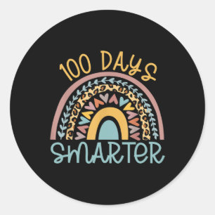 Dag van de school leraar 100 dagen slimmer luipaar ronde sticker