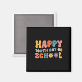 Dag van de school leraar Retro Groovy Happy 100 da Magneet (Voorkant / Achterkant)