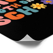 Dag van de school leraar Retro Groovy Happy 100 da Poster (Hoek)