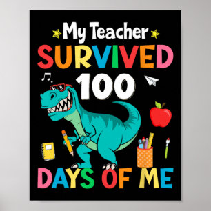 Dag van de school Mijn leraar overleefde 100 dagen Poster
