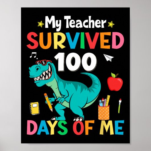 Dag van de school Mijn leraar overleefde 100 dagen Poster (Voorkant)