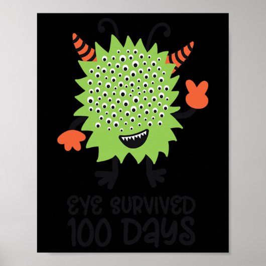 Dag van de school Monster Boys Kinder Eye overleef Poster (Voorkant)