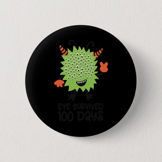 Dag van de school Monster Boys Kinder Eye overleef Ronde Button 5,7 Cm (Voorkant)