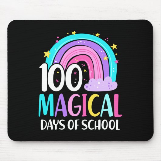 Dag van de school Rainbow Magical 100 dagen van sc Muismat (Voorkant)