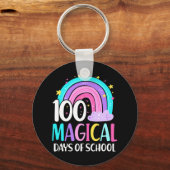 Dag van de school Rainbow Magical 100 dagen van sc Sleutelhanger (Voorkant)