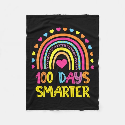 Dag van de School Regenboog 100 dagen slimmere kle Fleece Deken (Voorkant)