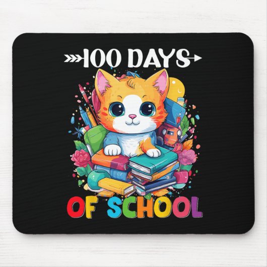 Dag van de School Schattigee kat Kat geschenken 10 Muismat (Voorkant)