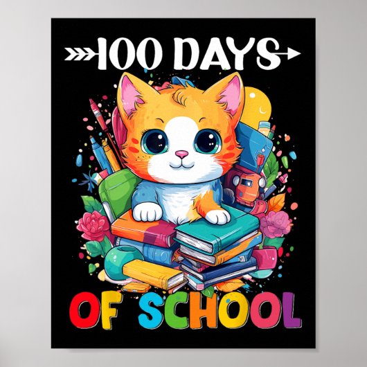 Dag van de School Schattigee kat Kat geschenken 10 Poster (Voorkant)