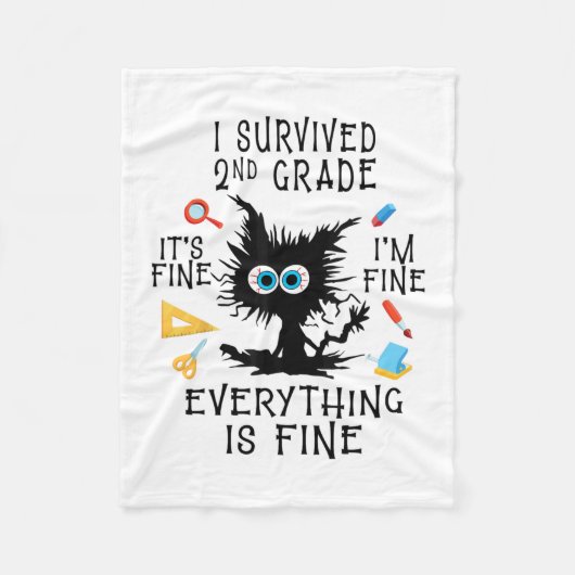 Dag van de school student Afstuderen Ik overleefde Fleece Deken (Voorkant)