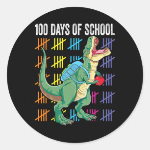Dag van de school voor peuters Kinder T-rex Ronde Sticker