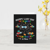 Dag van de school zwarte kat het is prima in prima kaart (Gele Bloem)