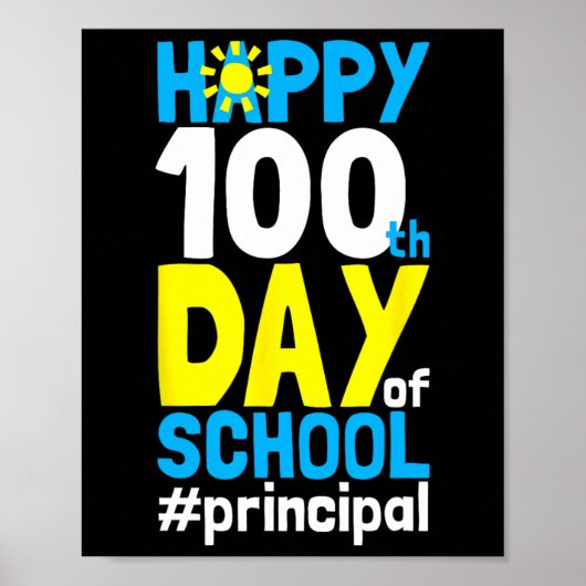Dag van de schooldirecteur 100 dagen school poster (Voorkant)