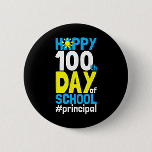 Dag van de schooldirecteur 100 dagen school ronde button 5,7 cm