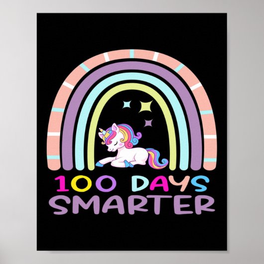 Dag van de schoolleraar 100 dagen slimmere regenbo poster (Voorkant)