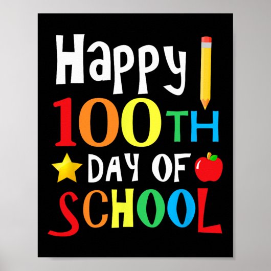 Dag van de schoolleraren Kinder kind blij 100 dage Poster (Voorkant)