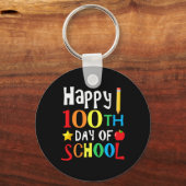 Dag van de schoolleraren Kinder kind blij 100 dage Sleutelhanger (Voorkant)