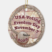 Dag van de Stemvrijheid Keramisch Ornament (Links)