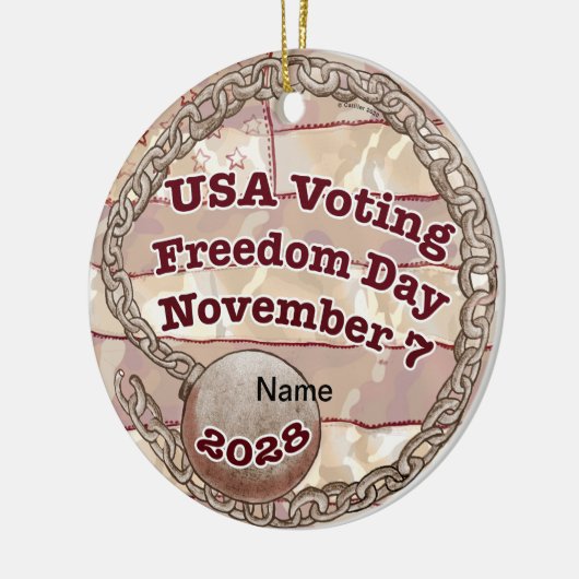 Dag van de Stemvrijheid Keramisch Ornament (Links)