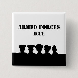 Dag van de strijdkrachten Silhouettes Button