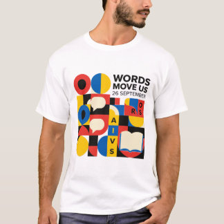 Dag van de talen Bauhaus Geometrische woorden bewe T-shirt