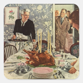  dag van de Thanksgiving in Turkije: een feest met Vierkante Sticker