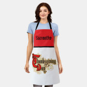 Dag van de Thanksgiving met rode letters Schort (Gedragen)