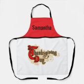 Dag van de Thanksgiving met rode letters Schort (Voorkant)