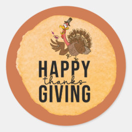 Dag van de Thanksgiving met Turkije Ronde Sticker