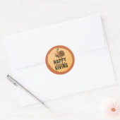 Dag van de Thanksgiving met Turkije Ronde Sticker (Envelop)