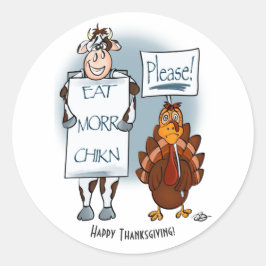 Dag van de Thanksgiving Ronde Sticker