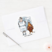 Dag van de Thanksgiving Ronde Sticker (Envelop)