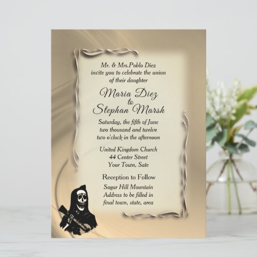 Dag van de uitnodiging tot een dodenhuwelijk (Staand voorkant)