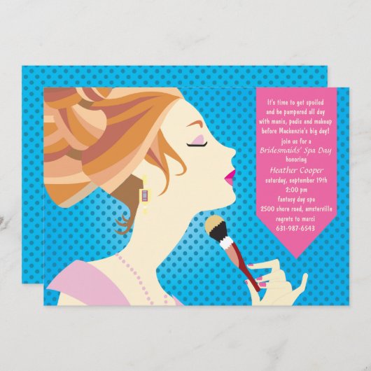Dag van de Uitnodiging van Beauty Spa (Voorkant / Achterkant)