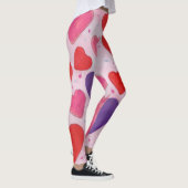 Dag van de valentijn Harten in Roze, Paars en rood Leggings (Rechts)