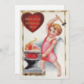  dag van de Valentijn Hier wordt de harten herhaal Feestdagenkaart (Voorkant / Achterkant)