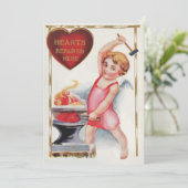  dag van de Valentijn Hier wordt de harten herhaal Feestdagenkaart (Staand voorkant)