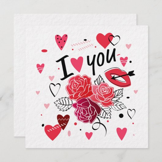 dag van de valentijn kaart (Voorkant / Achterkant)