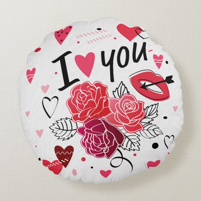 dag van de valentijn rond kussen (Achterkant)