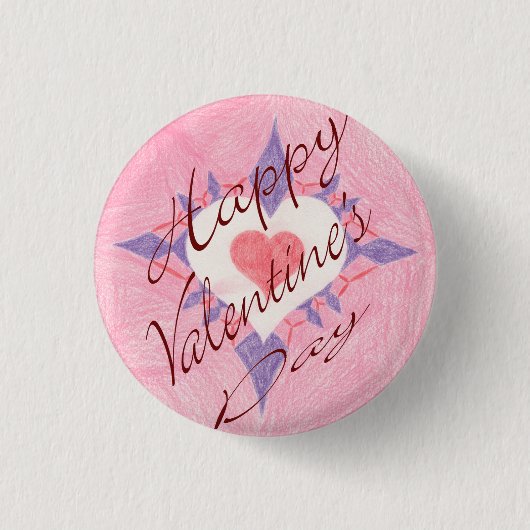 Dag van de valentijn ronde button 3,2 cm (Voorkant)