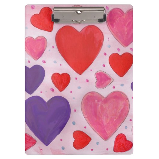Dag van de valentijn Roze Paars en Rood Patroon Klembord (Voorkant)